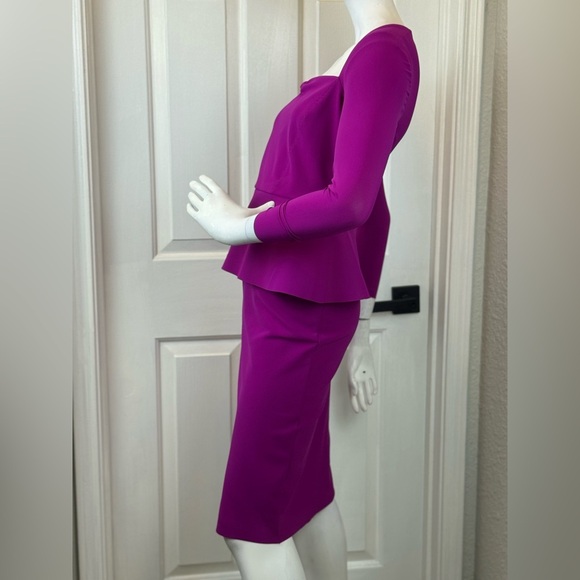 CHIARA BONI LA PETITE ROBE Size 38 Square-Neck 3/4-Sleeve Peplum Dress #0000 - Picture 7 of 16